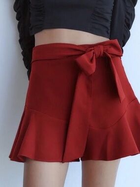 Zara Red Women's Skorts